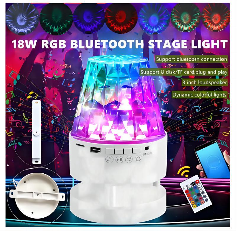 MX-SBW-R120 Bluetooth TF tarjeta multifunción bombilla inteligente LED agua ondulación música luz para DJ discoteca