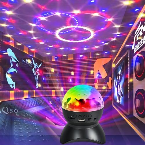 Tarjeta TF negra Disco U Bluetooth Fiesta de DJ RGB Bombilla LED de música que cambia de color