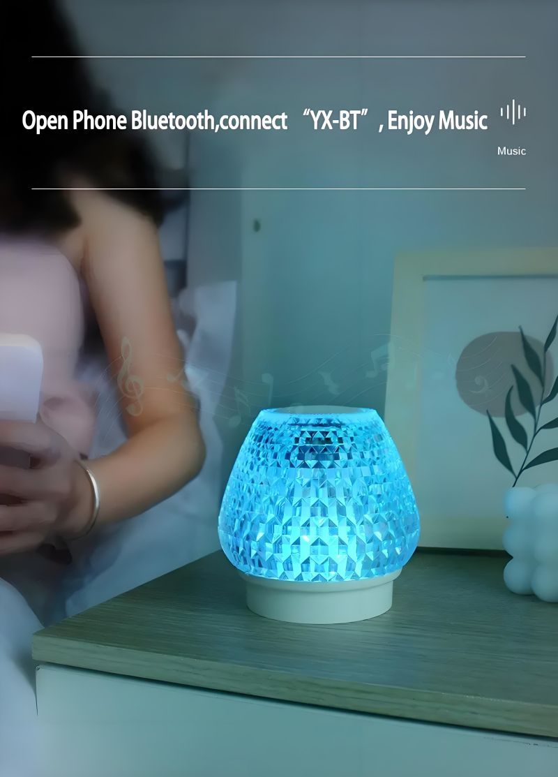 LÁMPARA DE MÚSICA BLUETOOTH DE CRISTAL