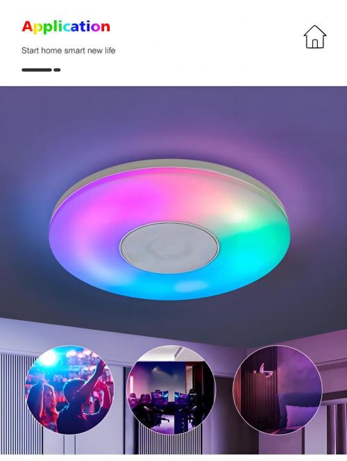 MX-CBXD-R380 Ultra-thin Modern Round Light Fixture RGB 48W Smart Ceiling LED Lighting