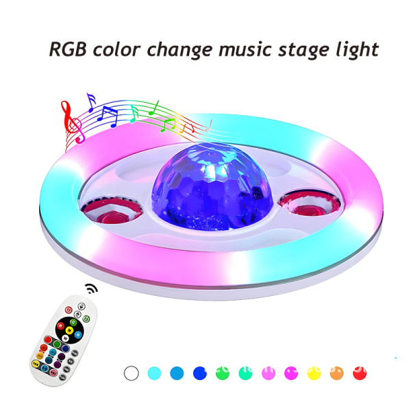 جهاز تحكم عن بعد مبتسم بلوتوث 2 مكبرات صوت RGB LED مصباح موسيقى