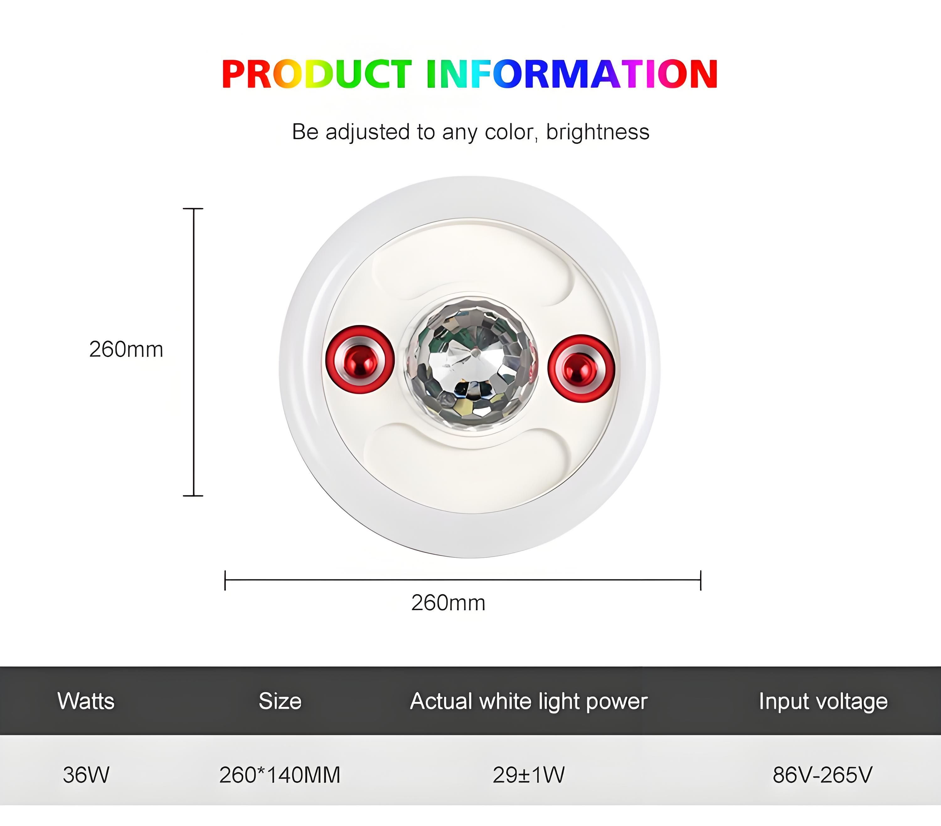 RGB Color change music lighting bulb size 