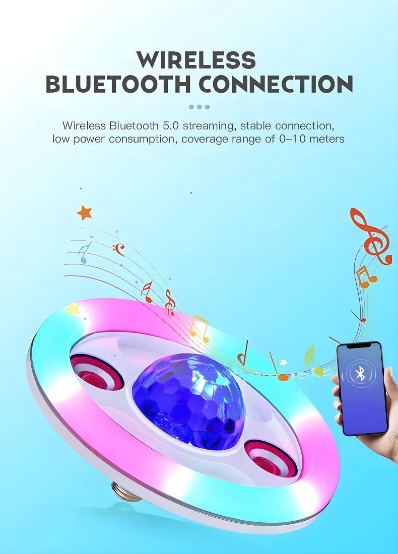 wireless bluetooth connection music light disco ball bulb 