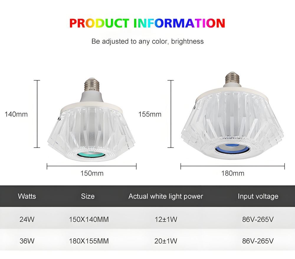 crystal musi light RGB type light size 