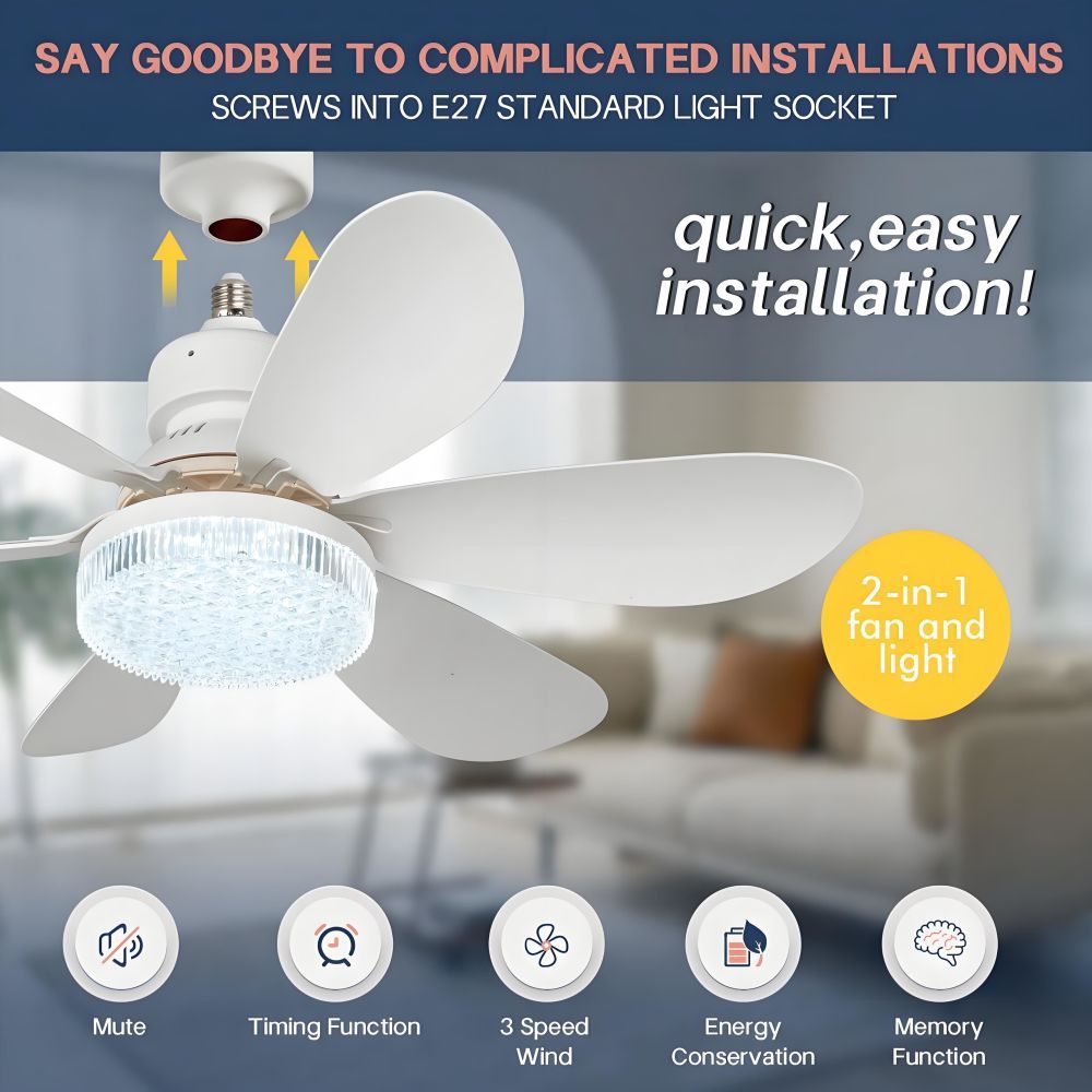 E26 27 socket ceiling flower fan light 