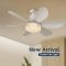 MX--6YHX-R520-B-SJ  Factory Price E27 Crystal Cover Dimmable Timming 2 in 1 Flower Fan Light