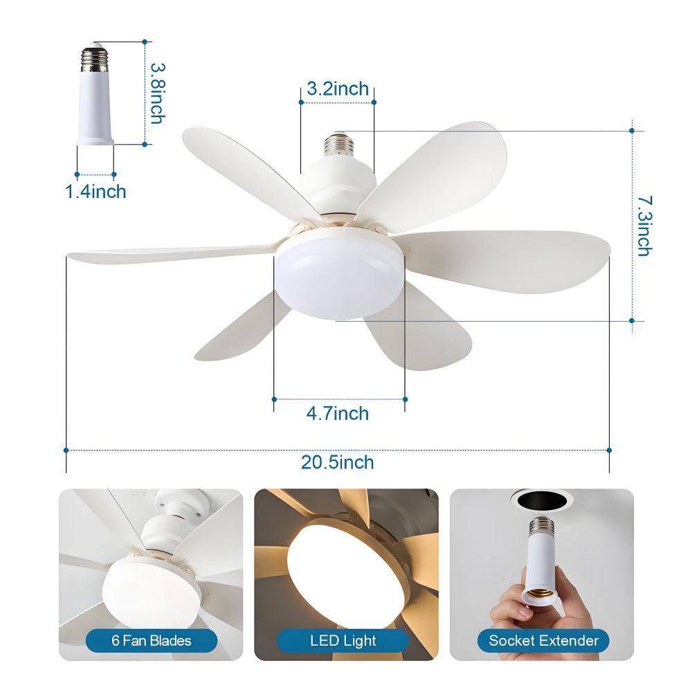 E26 27 socket ceiling flower fan light 