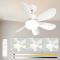 MX--6HX-R520-A-SJ  Factory Price E27 White Cover Dimmable Timming 2 in 1 Ceiling Flower Fan Light