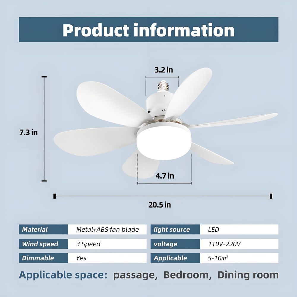 E26 27 socket ceiling flower fan light 