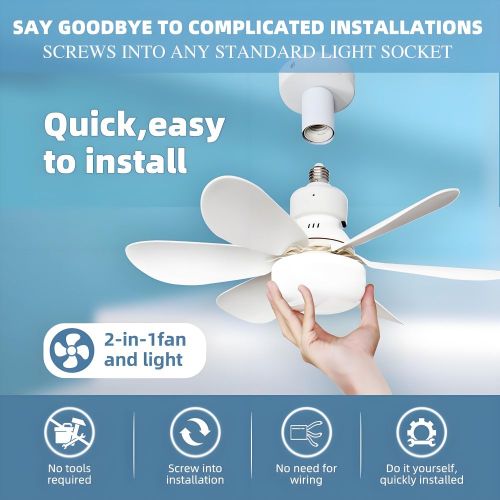 MX--6HX-R520-A-SJ  Factory Price E27 White Cover Dimmable Timming 2 in 1 Ceiling Flower Fan Light