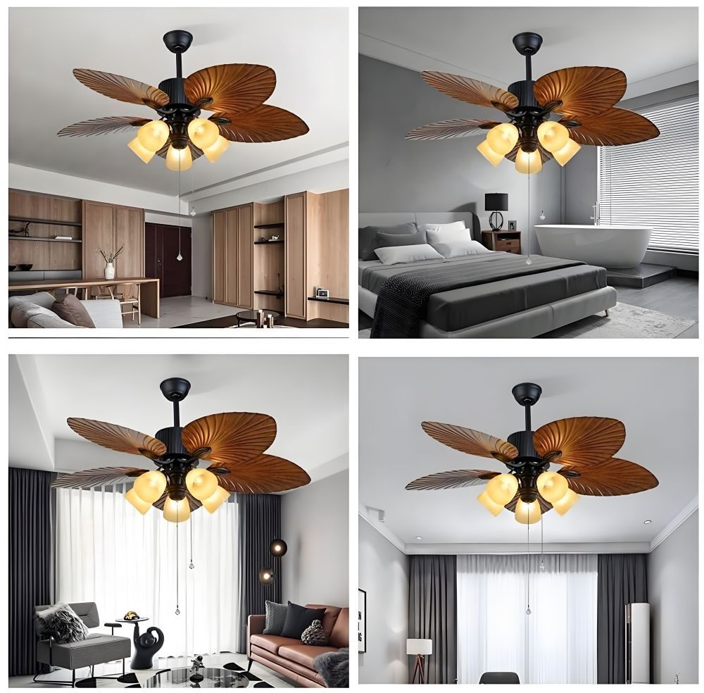 3 Speed Adjustable Remote Control Wall Swtich Widely Used E27 Socket Celling Flower Fan Light