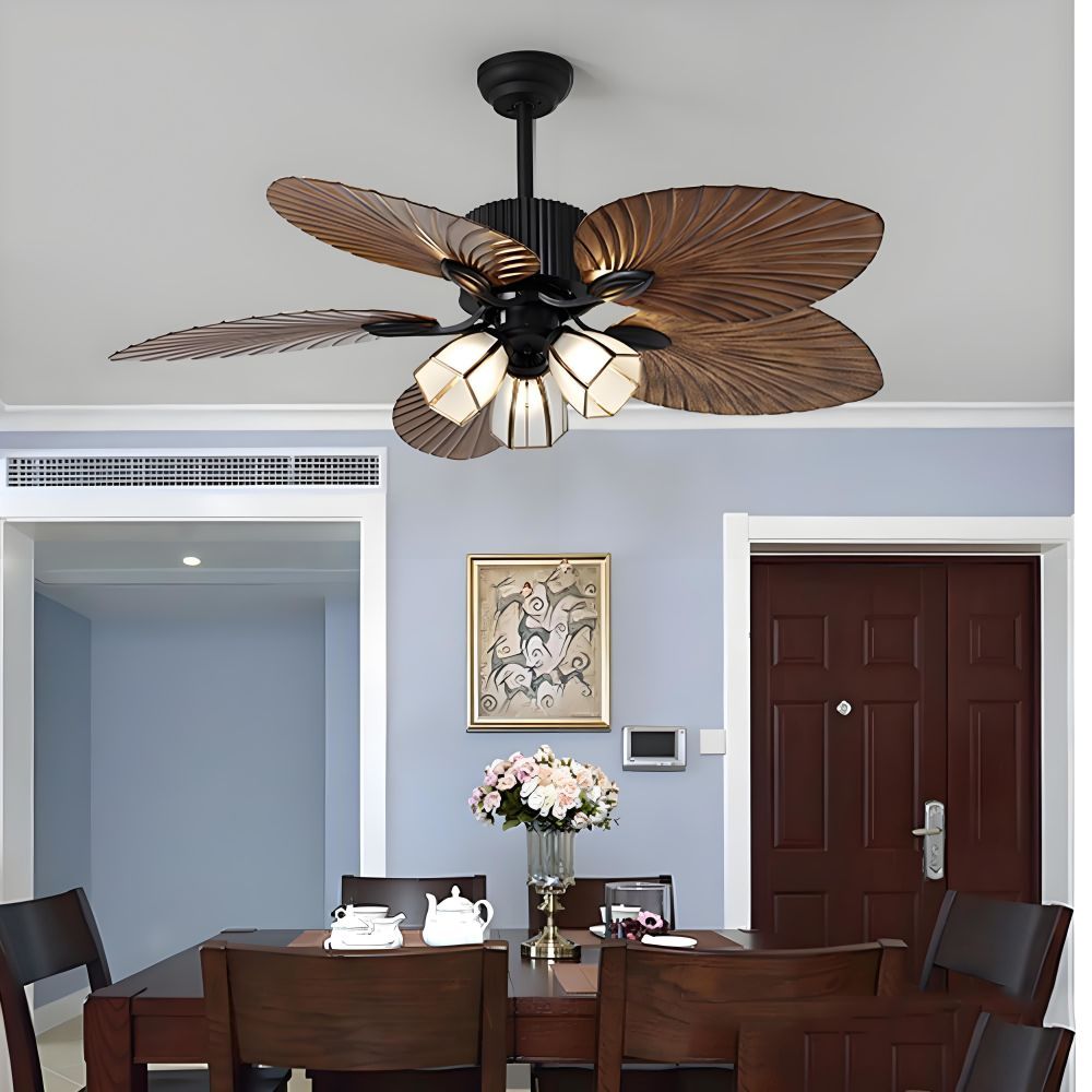 flower leaf ceiling fan light 