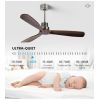 MX-8050 Dimming Remote Control Wooden Ceiling Fan with Light for Kitchen Bedroom Living Room
