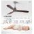 MX-8050 Dimming Remote Control Wooden Ceiling Fan with Light for Kitchen Bedroom Living Room