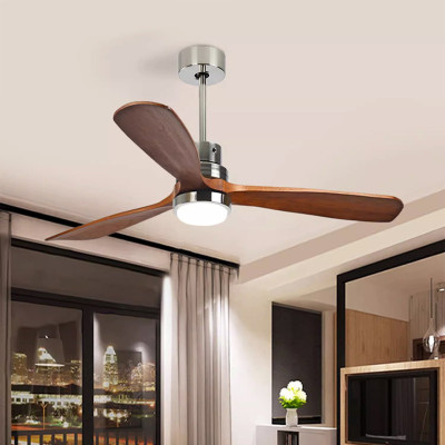 MX-8050 Ventilador de techo de madera con control remoto y luz para cocina, dormitorio