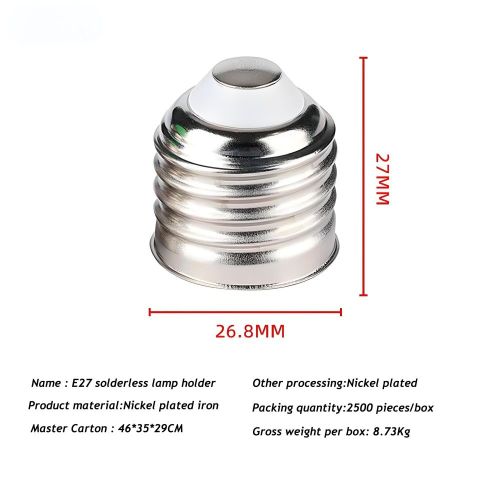 MX-E27 Factory Supply LED Bulb Lamp Accessories E27 Screw Iron Nickel-plated Solderless Light Holder