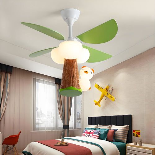 MX-KB02 Little Bear Kids Room Eye Protection Dimmable 33 Inches Children Ceiling Fan with Light