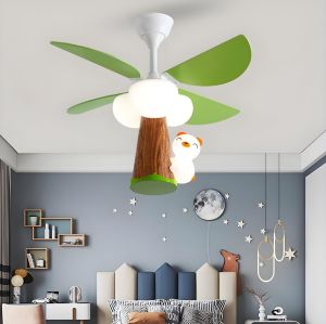 MX-KB02 Little Bear Kids Room Eye Protection Dimmable 33 Inches Children Ceiling Fan with Light