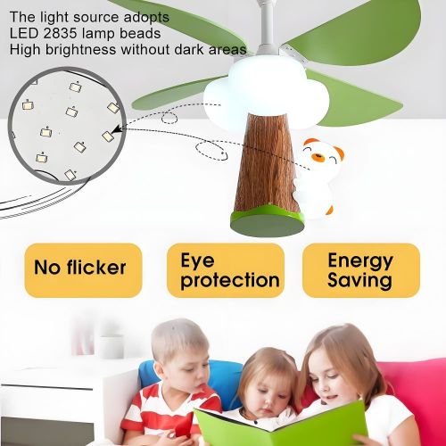 MX-KB02 Kids Room Protección ocular Regulable 33 pulgadas Ventilador de techo con luz para niños