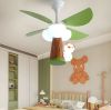 MX-KB02 Little Bear Kids Room Eye Protection Dimmable 33 Inches Children Ceiling Fan with Light