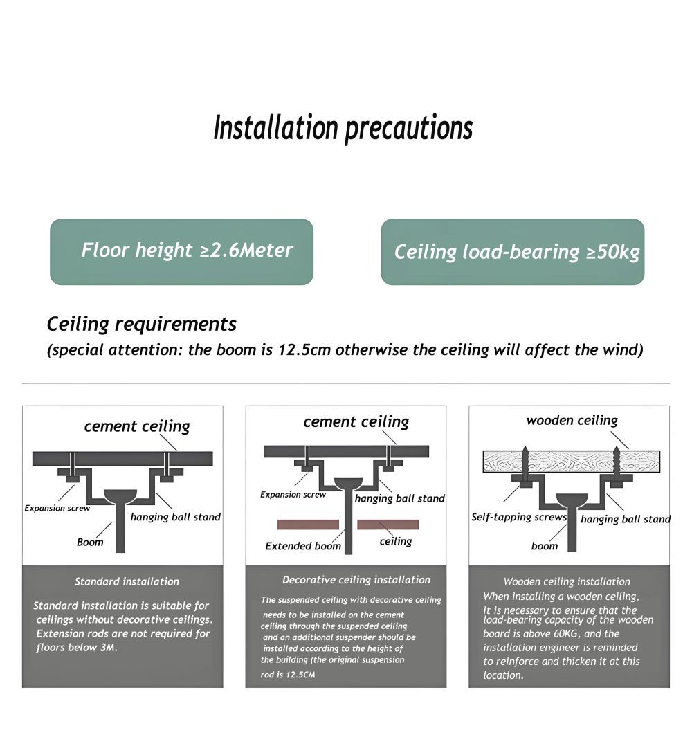 the floor height for ceiling fan light 