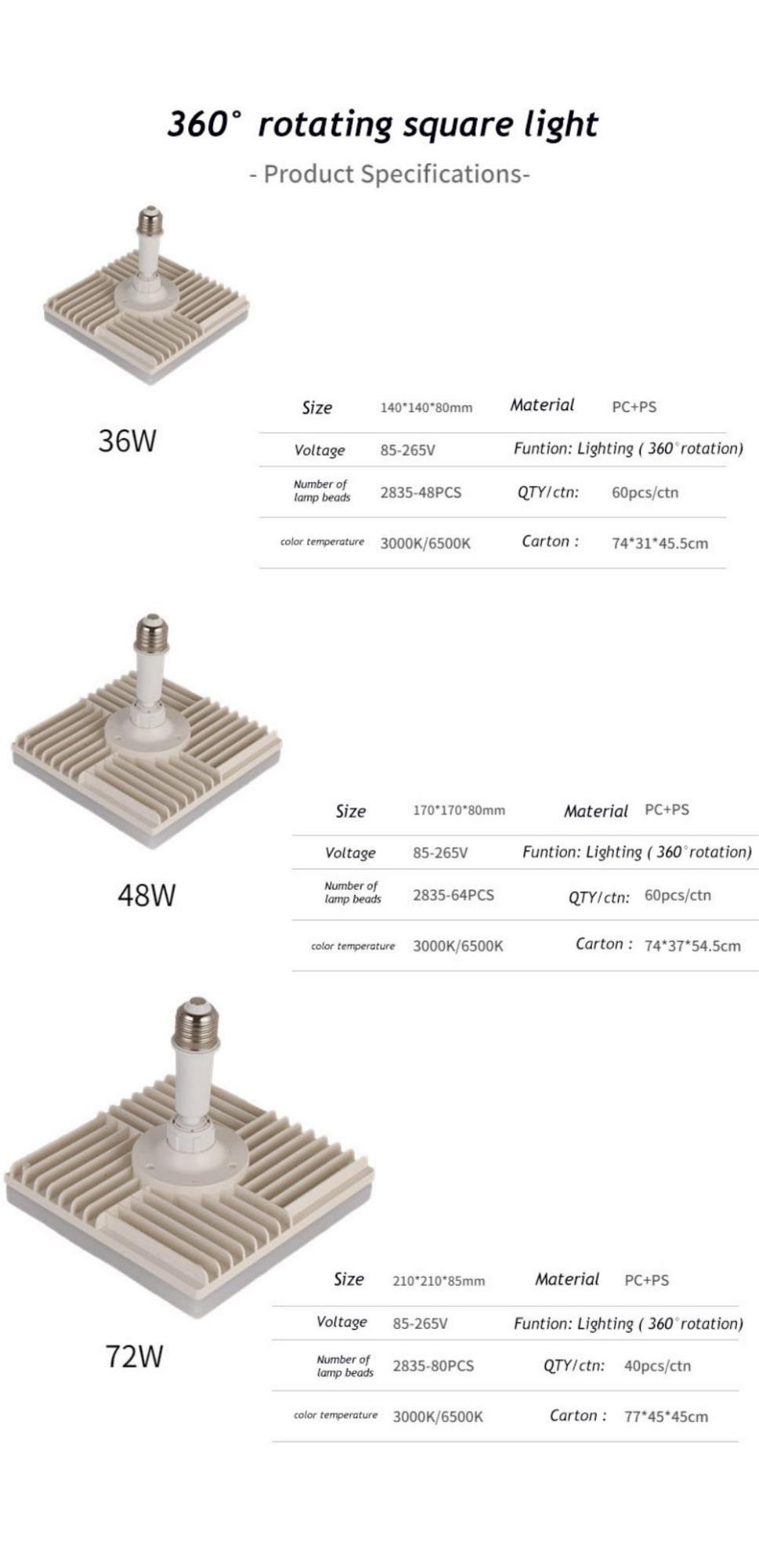 square led light for bedroom 