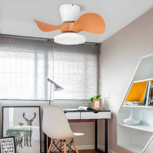 MX-PJ301-3 Wood Color Large Air Volume  Dinning Room Bedroom  Silent Ceiling Fan with LED Light