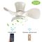MX-PJ301-2 White Large Air Volume  Dinning Room Bedroom 22 inch Silent Ceiling Fan with LED Light