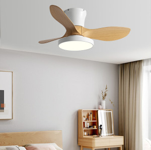 MX-PJ301-3 Wood Color Large Air Volume  Dinning Room Bedroom  Silent Ceiling Fan with LED Light