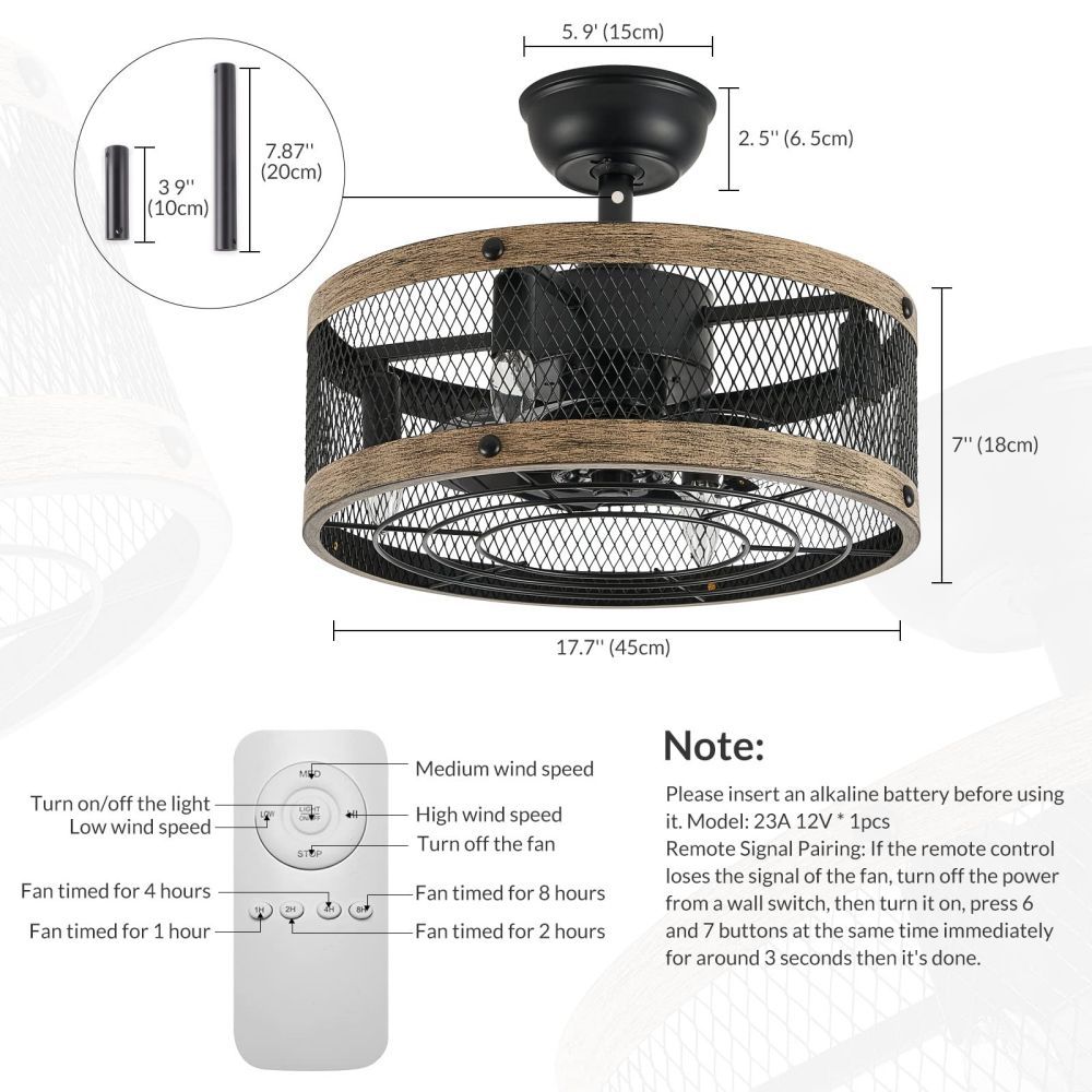 3 Speed Adjustable Remote Control Wall Swtich Widely Used E27 Socket Celling Flower Fan Light