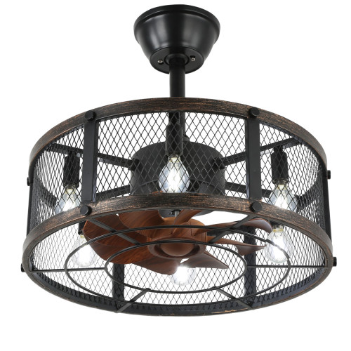 MX-GY01 Hot Sale Industrial Style Bedroom Bladeless Black Ceiling Fan with Lights