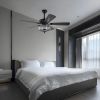 MX-PJ9006 Retro Silent Restaurant Fan Light Country Bedroom Frequency Conversion Ceiling Fan Light