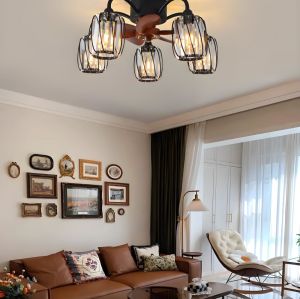 MX-SDTY01 New Cross-Border Retro Ceiling Fan Lamp For Living Room, Dining Room And Bedroom