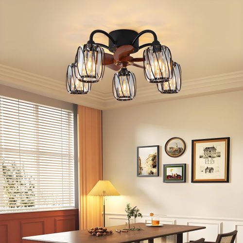 MX-SDTY01 New Cross-Border Retro Ceiling Fan Lamp For Living Room, Dining Room And Bedroom