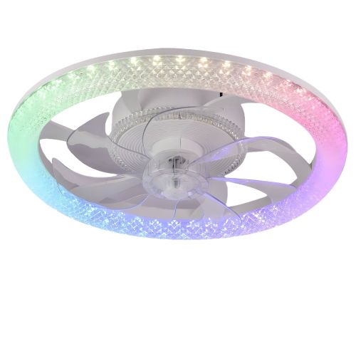 MX-BNS1087  Low Profit Bluetooth Remote Control Dimming Smart RGB-LED ceiling fans with lights