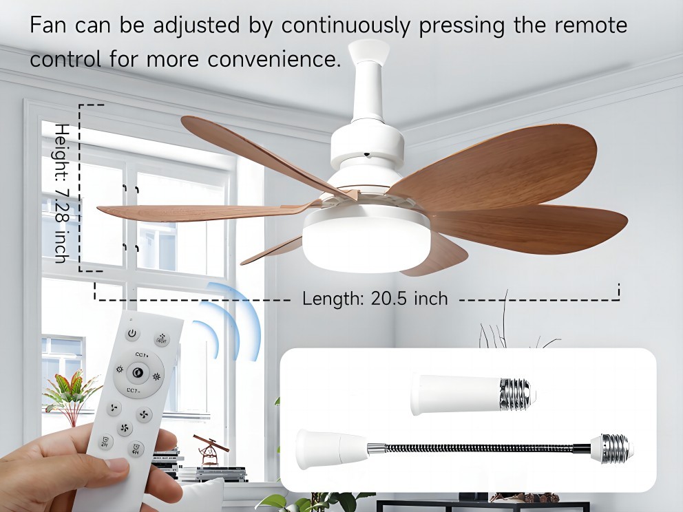 E26 27 socket ceiling flower fan light 