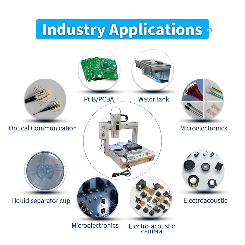 Automatic Desktop 3 Axis Glue Dispenser With Liquid Glue Dispenser and Hot Melt Glue Dispensing Equipment