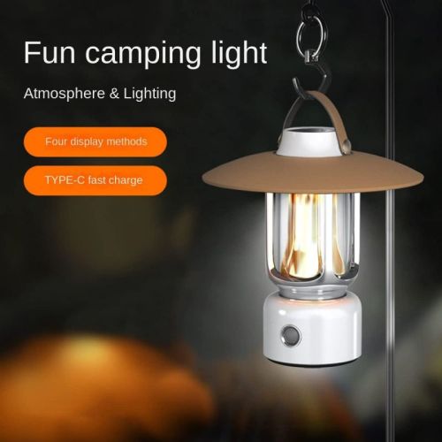 Lantern IPX4 Type-C Rechargeable 5 Modes Emergency Flashlight Decoration LED Mini Camping Outdoor Portable Light