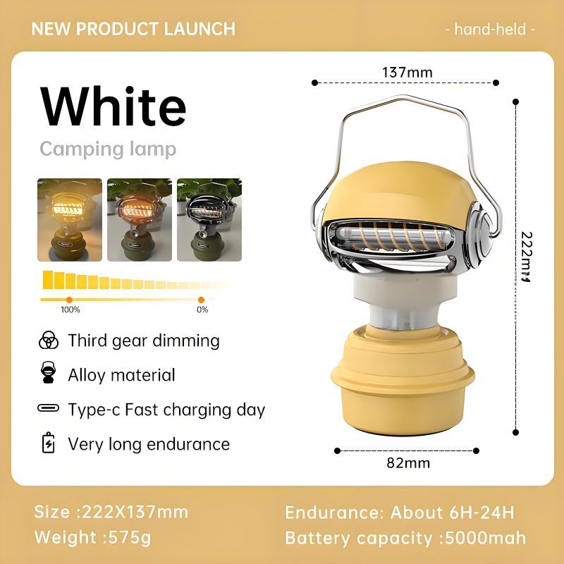 Rugby Shape Portable Camping Lantern 10000mAh Outdoor Hiking Climbing Camping Tent Lamp Light