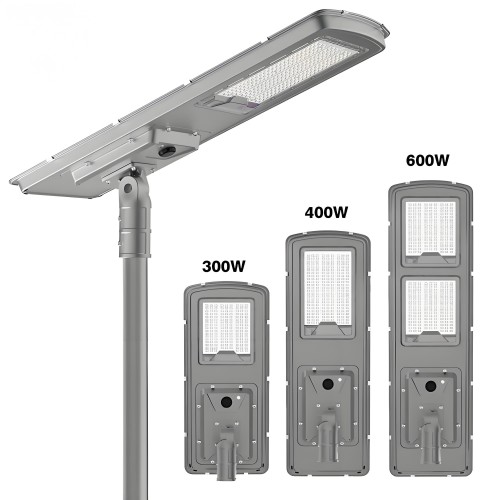 Energy Conservation Light Control Road Lamp Aluminum 300w 400w All In One Solar LED Street Lights