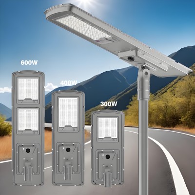 Energy Conservation Light Control Road Lamp Aluminum 300w 400w All In One Solar LED Street Lights