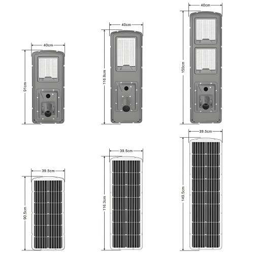 Energy Conservation Light Control Road Lamp Aluminum 300w 400w All In One Solar LED Street Lights