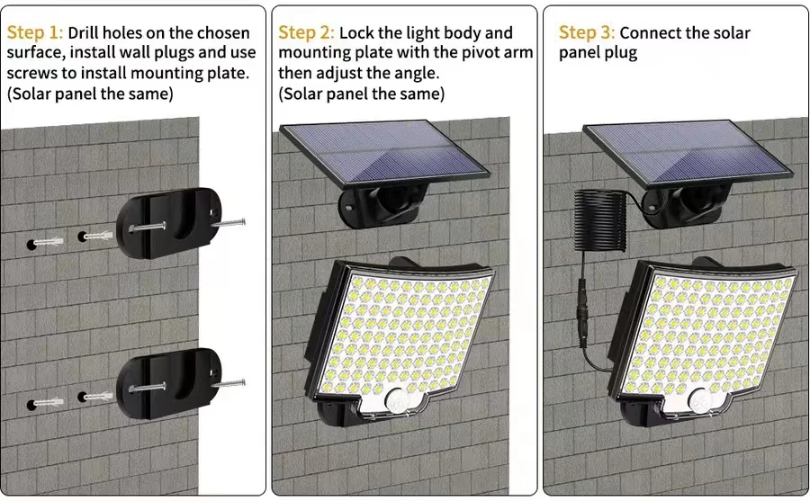 New Solar Garden Lights Bright Landscape Decorative Patio Pathway 2watt Solar Powered Led Wall Lamp