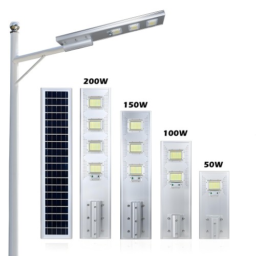 Project Intelligent Radar Sensor High Lumen All In One Aluminum LED Solar Street Light