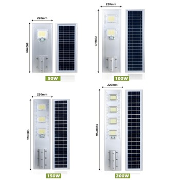 Project Intelligent Radar Sensor High Lumen All In One Aluminum LED Solar Street Light