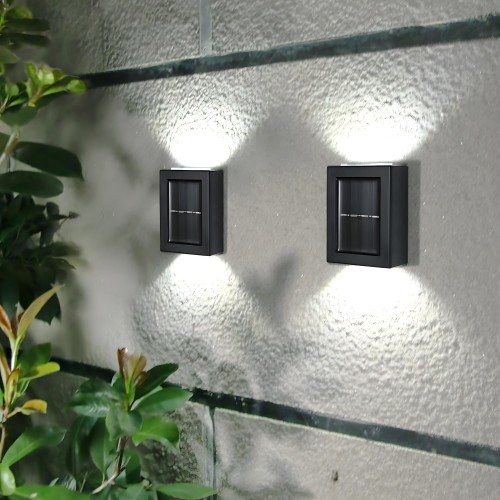 Outdoor Garden Park Lighting IP65 Waterproof Stair Corner Light ABS Exterior Led Solar Wall Lamp