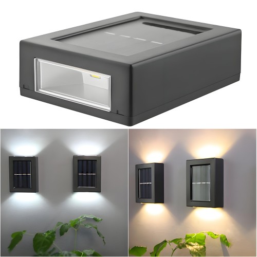 Outdoor Garden Park Lighting IP65 Waterproof Stair Corner Light ABS Exterior Led Solar Wall Lamp