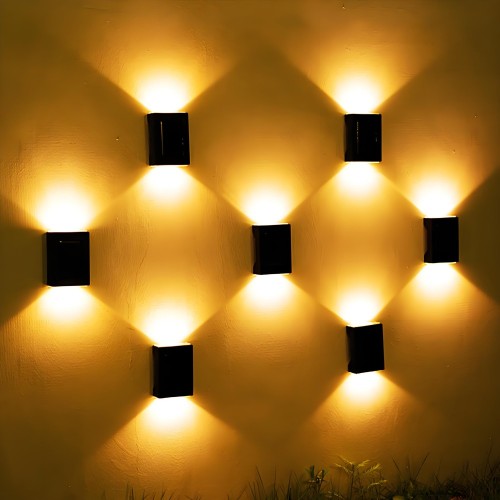 Outdoor Garden Park Lighting IP65 Waterproof Stair Corner Light ABS Exterior Led Solar Wall Lamp