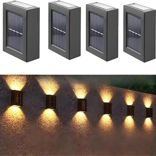 Outdoor Garden Park Lighting IP65 Waterproof Stair Corner Light ABS Exterior Led Solar Wall Lamp