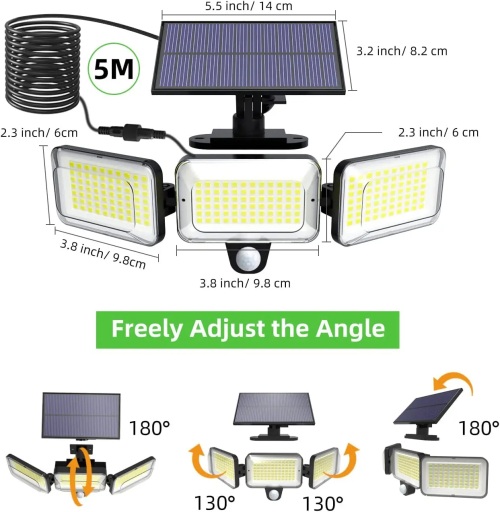 3 Model 180° Courtyard Outdoor Garden Sesor Waterproof IP65  2w All In One Solar Led Wall Light